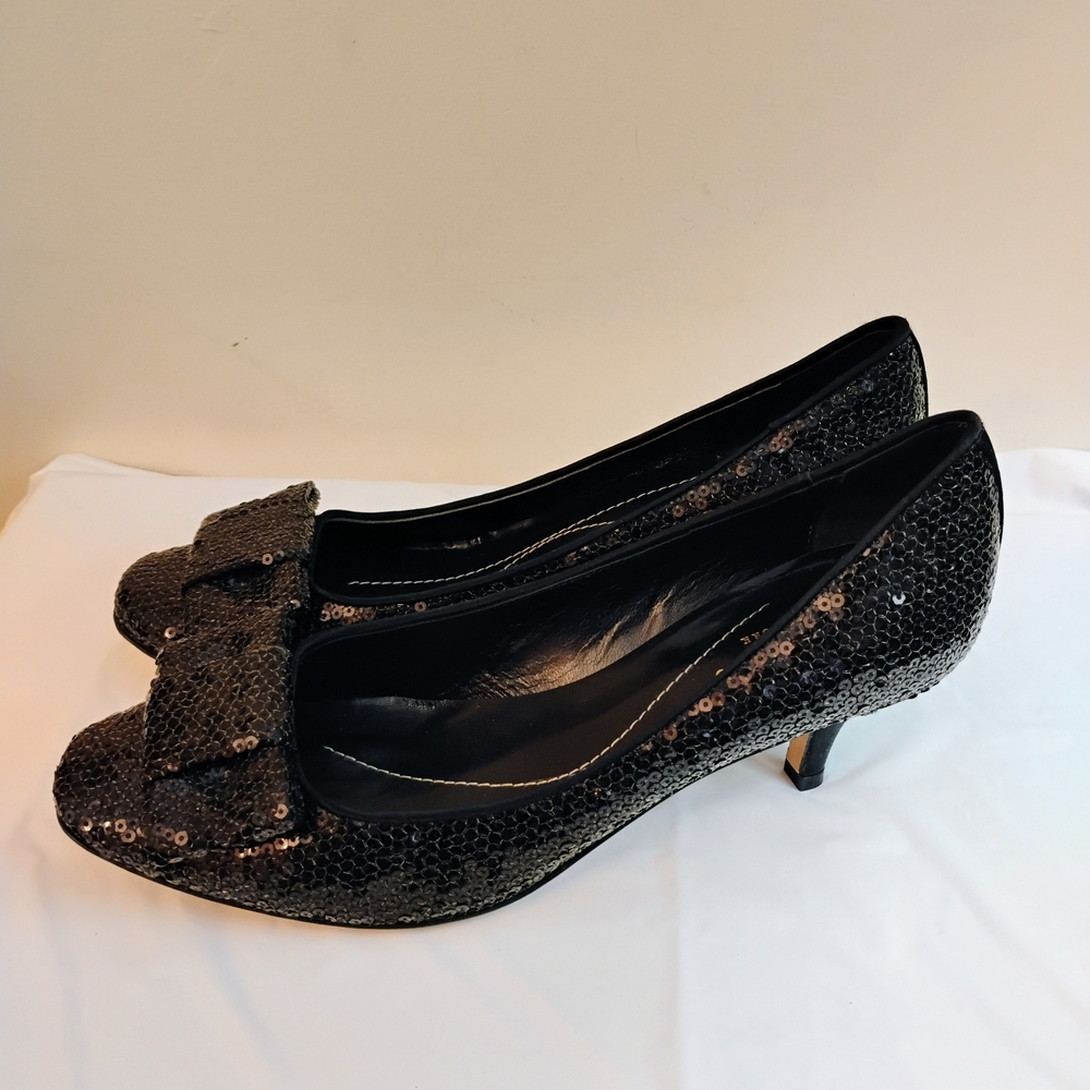 Kate Spade Glittering Black Sequin Heels - Picture 3 of 5